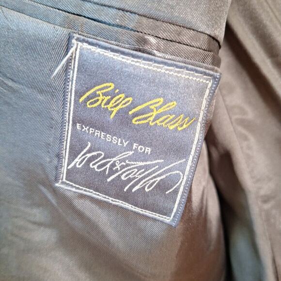 Vintage 90s Bill Blass Houndstooth Wool Double Breasted Blazer Jacket Men 41/42R - Picture 6 of 7